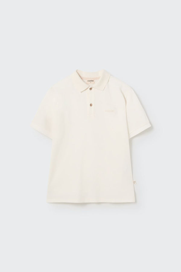 Cotton Pique Polo Shirt | Ivory