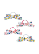 4 Pack Mini Bow Elastic | White / Rose