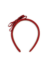 Velvet Bow Headband| Red/Glitter