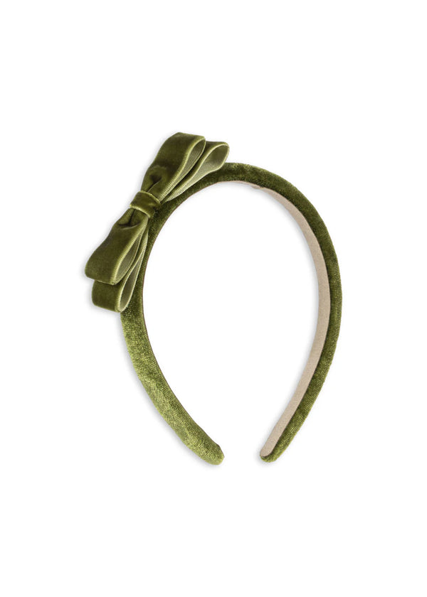 Velvet Bow Headband | Green