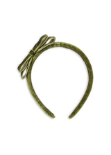 Velvet Bow Headband | Green