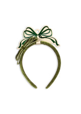 Velvet Bow Headband | Green
