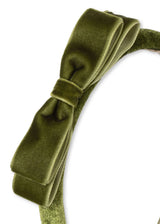 Velvet Bow Headband | Green