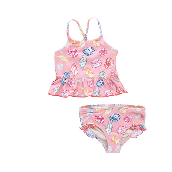 Girls Joy Tankini | Pink Seashells