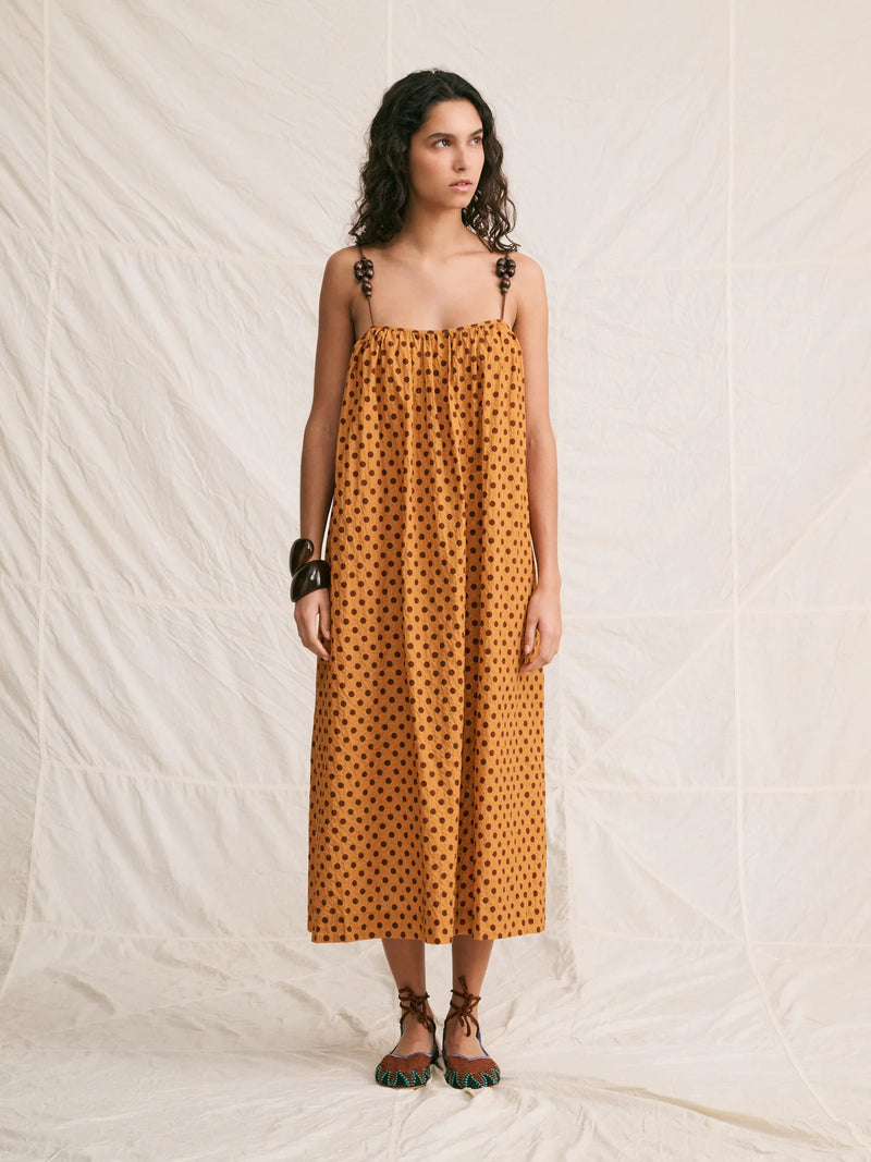 Pia Dress | Cinnamon Dot