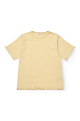 Pointelle Heart T-Shirt | Pale Yellow