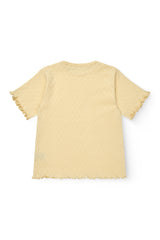 Pointelle Heart T-Shirt | Pale Yellow
