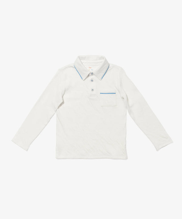 Parker Long Sleeve Polo | Blue Piping