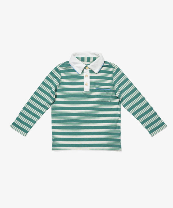 Parker Polo | Pine Twin Stripe