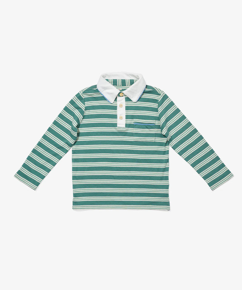 Parker Polo | Pine Twin Stripe