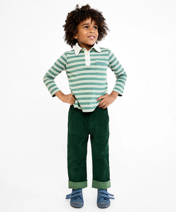 Parker Polo | Pine Twin Stripe