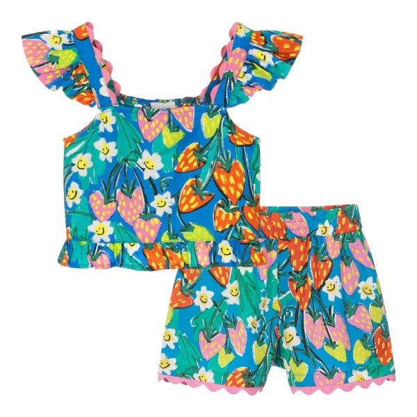 Strawberry Floral Ric Rac Set | Marigold Modern Kids