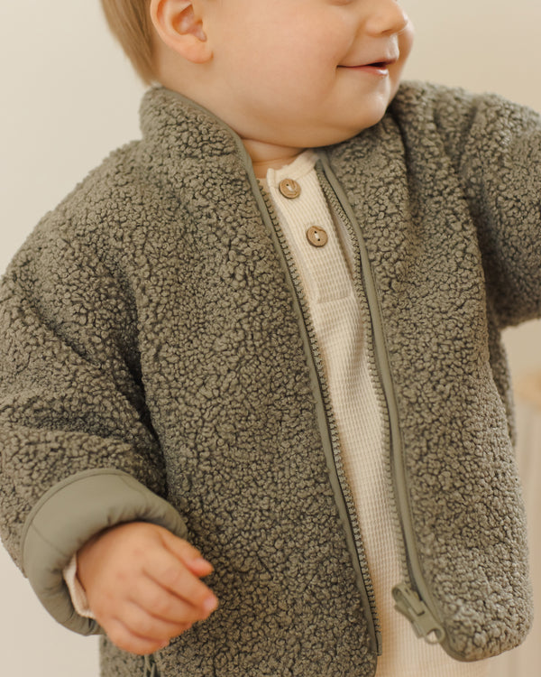 Shearling Zip Jacket | Forest