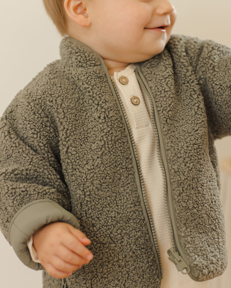 Shearling Zip Jacket | Forest