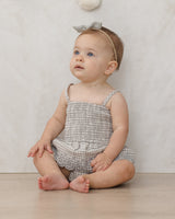 Smocked Skirted Romper | Sage Gingham