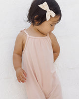 Smocked Jumpsuit | Melon Micro Stripe