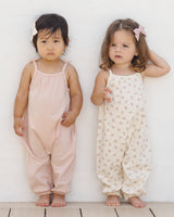 Smocked Jumpsuit | Melon Micro Stripe