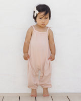 Smocked Jumpsuit | Melon Micro Stripe