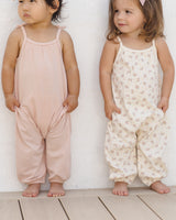 Smocked Jumpsuit | Melon Micro Stripe