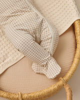 Bamboo Zip Footie | Oat Gingham