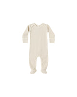Baby Footie | Oat Micro Stripe