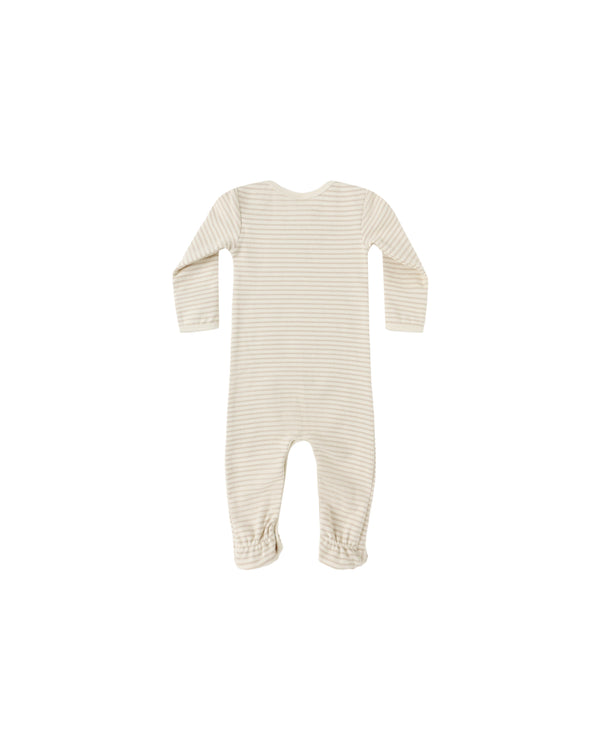 Baby Footie | Oat Micro Stripe