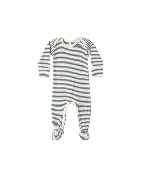 Baby Footie | Ocean Micro Stripe