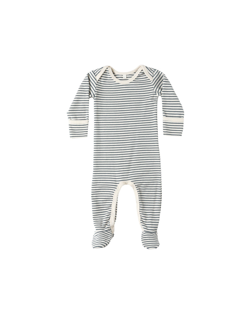 Baby Footie | Ocean Micro Stripe