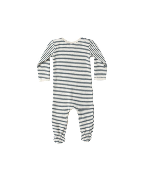 Baby Footie | Ocean Micro Stripe