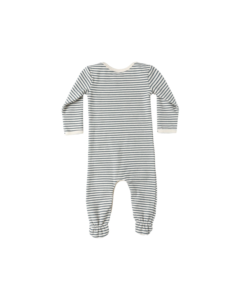 Baby Footie | Ocean Micro Stripe