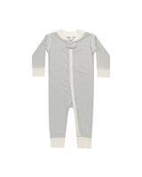 Zip Long Sleeve Sleeper Footie | Blue Micro Stripe