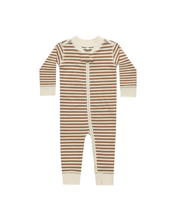 Zip Long Sleeve Sleeper | Cinnamon Stripe