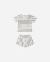 Waffle Shortie Set | Sage Stripe