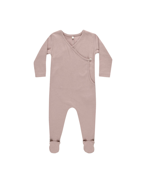 Pointelle Wrap Footie | Mauve