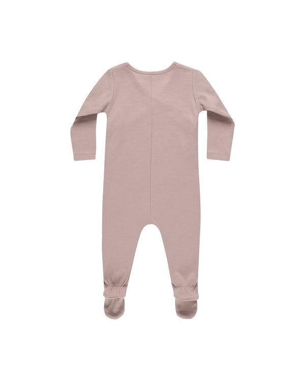 Pointelle Wrap Footie | Mauve