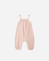 Smocked Jumpsuit | Melon Micro Stripe