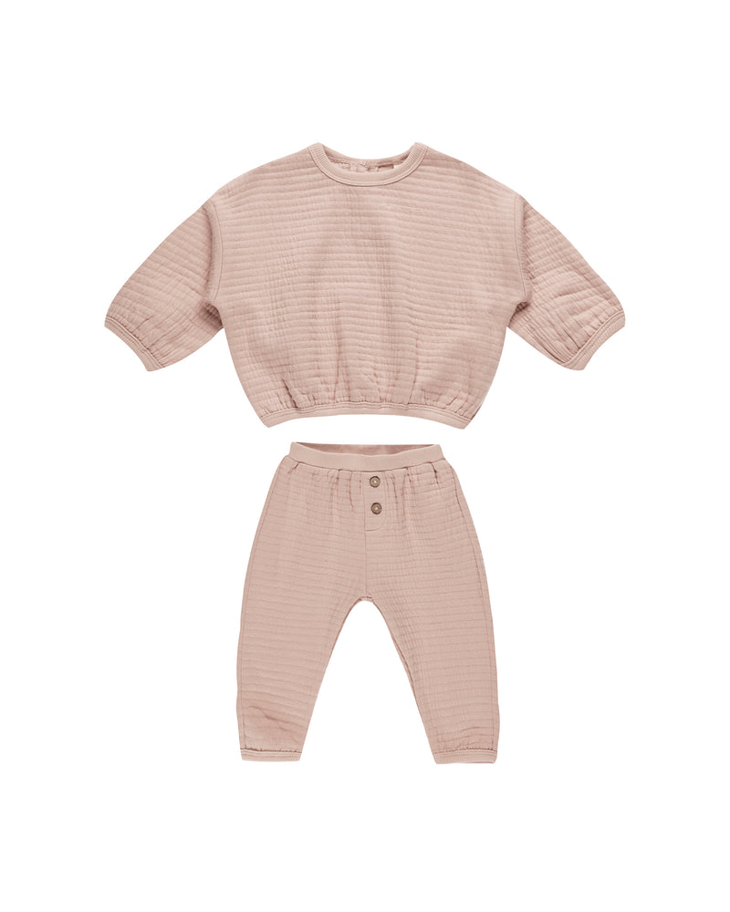 Textured Sweat Set | Blush