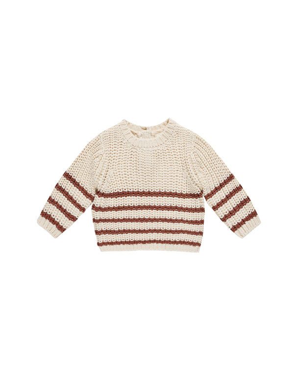 Rex Sweater | Cranberry Stripe