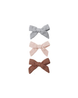Bow W. Clip, Set Of 3 | Sky, Blush, Poppy