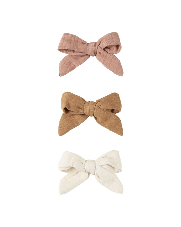 Bow w. Clip, Set of 3 | Rose, Natural, Garden