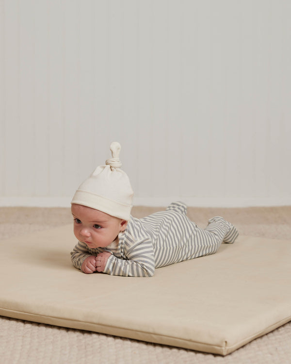 Zip Sleeper Footie | Dusty Blue Stripe
