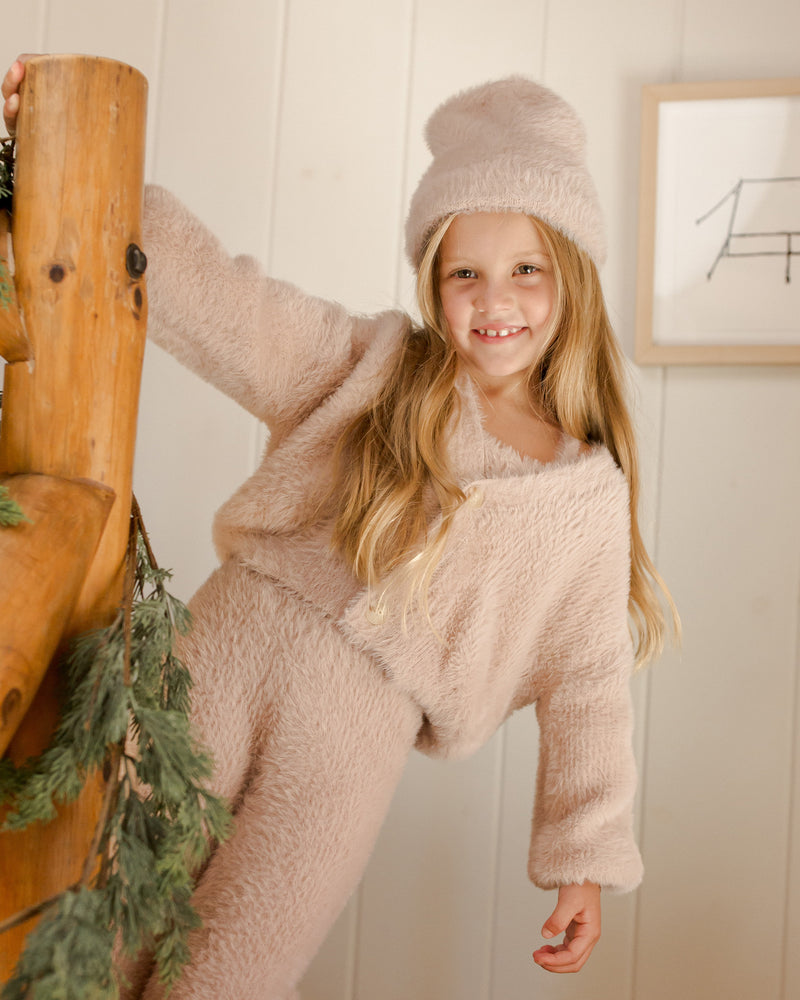 Fuzzy Knit Set | Blush