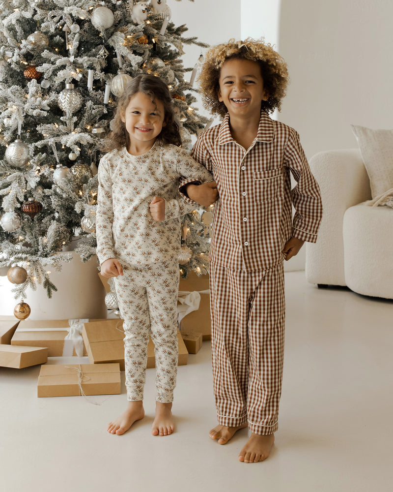 Long Sleeve Pajamas | Brick Gingham