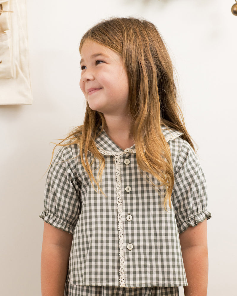 Ruffle Pajamas | Evergreen Gingham