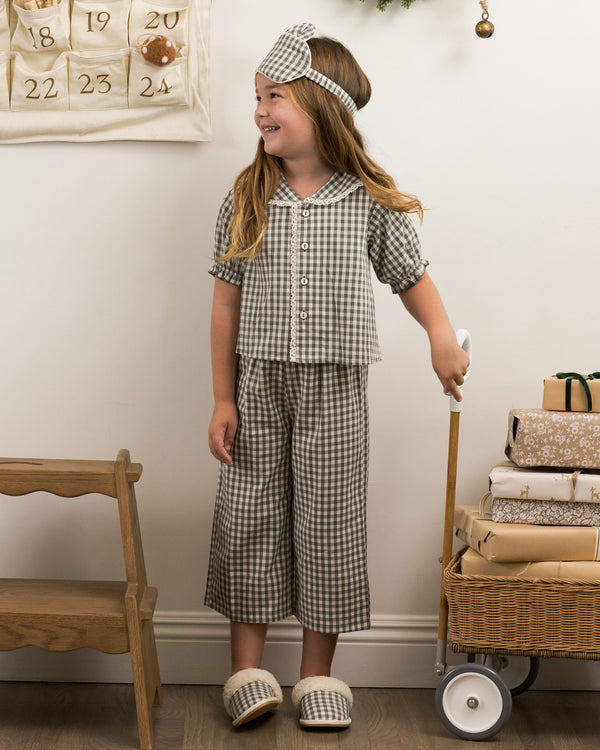 Ruffle Pajamas | Evergreen Gingham