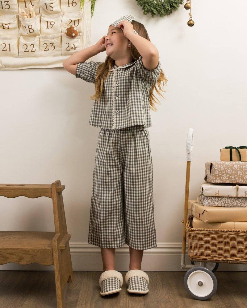 Ruffle Pajamas | Evergreen Gingham