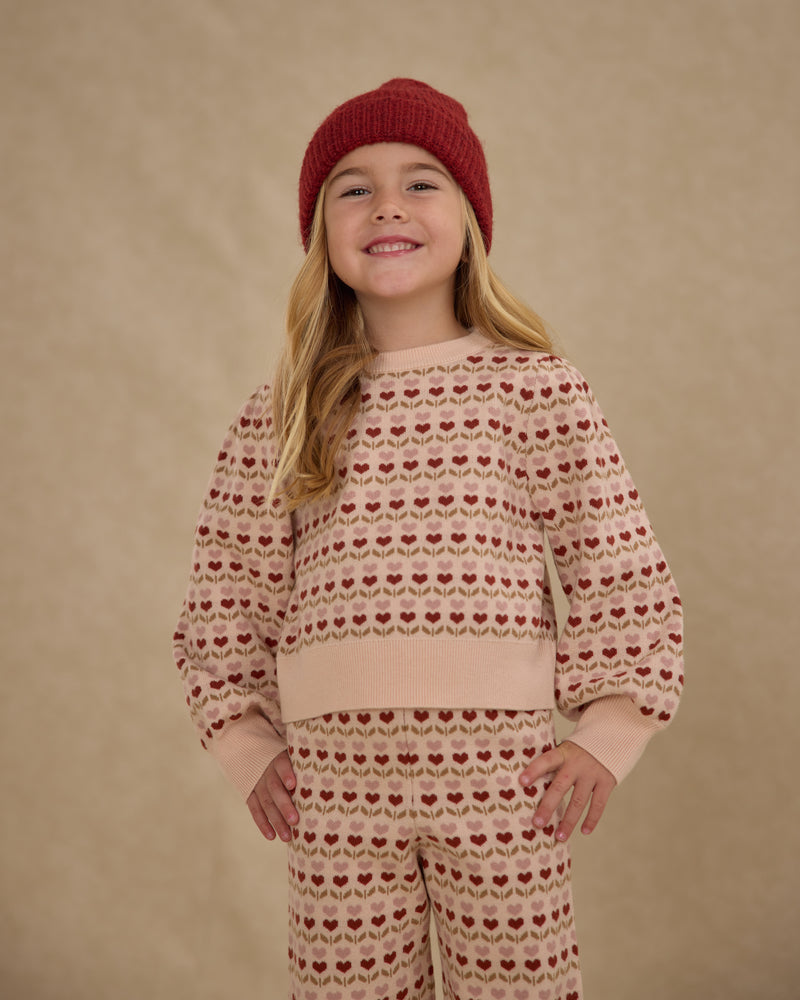 Jacquard Knit Set | Ruby Hearts