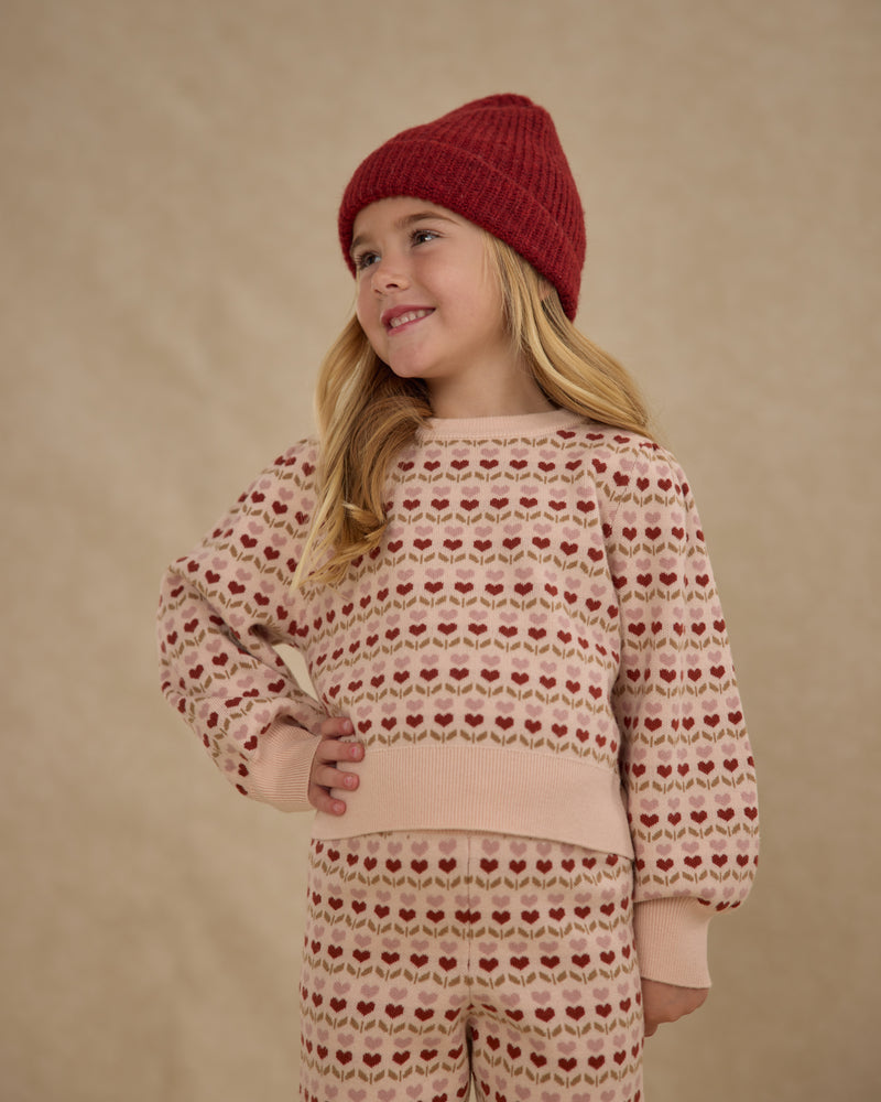 Jacquard Knit Set | Ruby Hearts