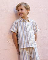 Collared Short Sleeve Shirt | Valencia Stripe