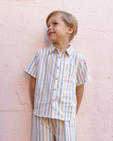 Collared Short Sleeve Shirt | Valencia Stripe